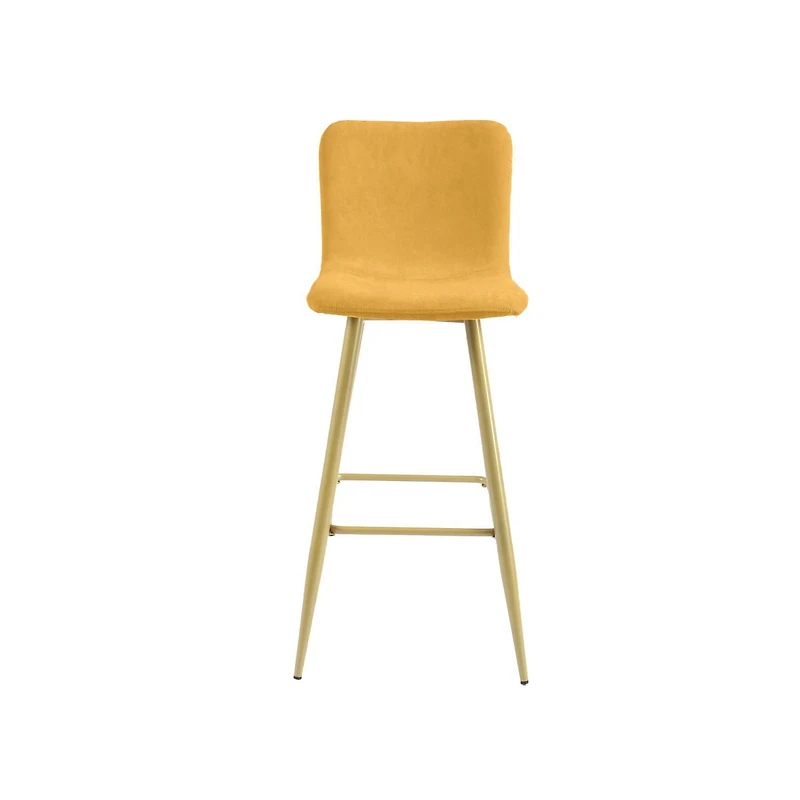 Homylin Modern Counter Height Bar Stools Set of 2, 30" Upholstered Bar Chairs Dining Stool with Backs, Golden Legs and Footrest for Home Bar Kitchen Island