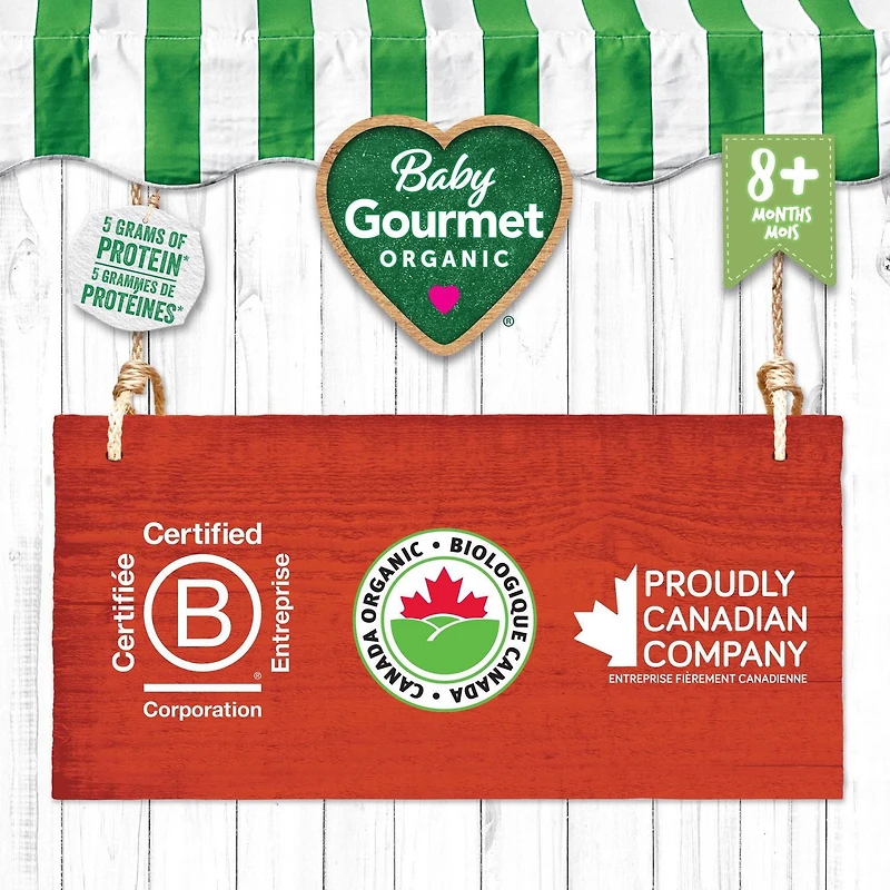 Plat préparé biologique bœuf à la bolognaise aux légumes et pâtes de Baby Gourmet Purée - 128 mL
