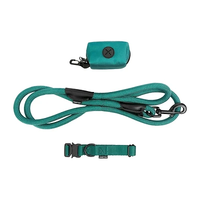 One Paw, Ensemble de 3 Colliers et Laisses pour Chien, avec Distributeur de Sacs, Plusieurs Couleurs One Paw, Ensemble de 3 Colliers et Laisses