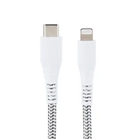 Onn. 6 FT./1.8 m USB-C to Lightning Braided Cable, Transfer while Charging