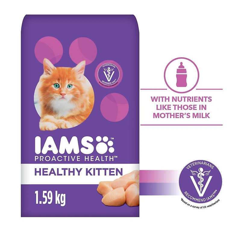 Iams Proactive Health Healthy Kitten with Chicken Dry Cat Food, 1.59kg