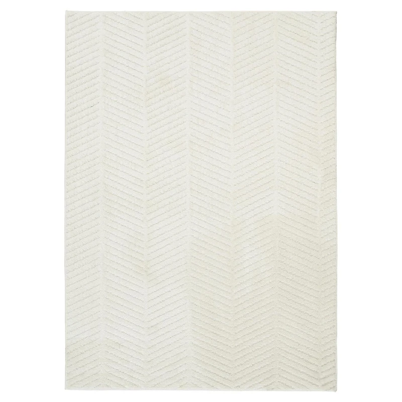 Avenue B Diagonals Off white 5' x 7' area rug