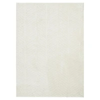 Avenue B Diagonals Off white 5' x 7' area rug