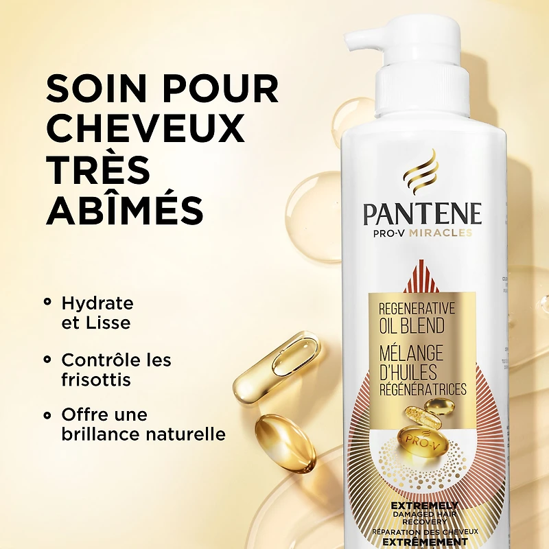 Shampooing Pantene Pro-V Miracles Soins pour dommages extrêmes avec mélange d’huiles régénératrices, sans sulfate