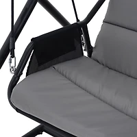 Deko Living Outdoor 3 Seat Cushioned Swing Chair with Textilene Canopy