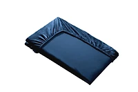 Swift Home Luxury 1 Piece Flannel Plush Fur Fitted Sheet, Ultra-Soft, Deep Pocket Fit, All Season Warmth, Double Size, Navy