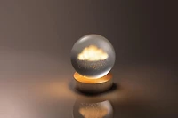 Merkury Innovations 3D Floating Cloud Crystal Orb Light, Cloud Crystal Orb Light