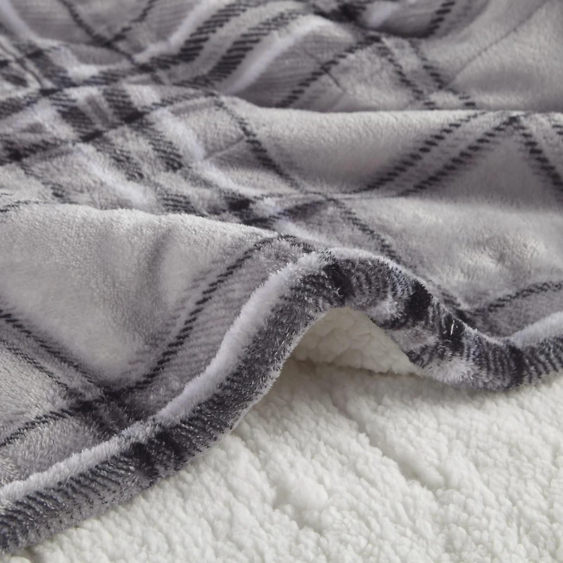 Peluche et berbére jeté chauffant de Beautyrest 127 cm x 152 cm / 50 po x 60 po