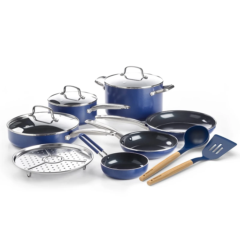 Batterie de cuisine de 12 pièces antiadhésive en céramique Blue Diamond Ensemble de cuisson Blue Diamond de 12 pièces