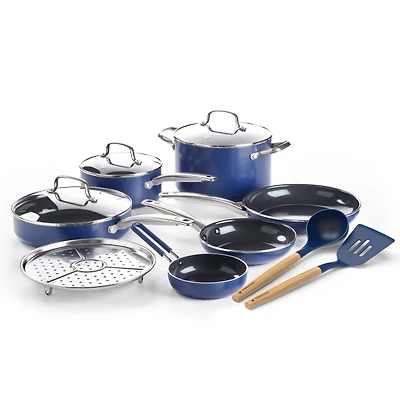 Batterie de cuisine de 12 pièces antiadhésive en céramique Blue Diamond Ensemble de cuisson Blue Diamond de 12 pièces