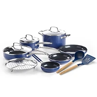 Batterie de cuisine de 12 pièces antiadhésive en céramique Blue Diamond Ensemble de cuisson Blue Diamond de 12 pièces