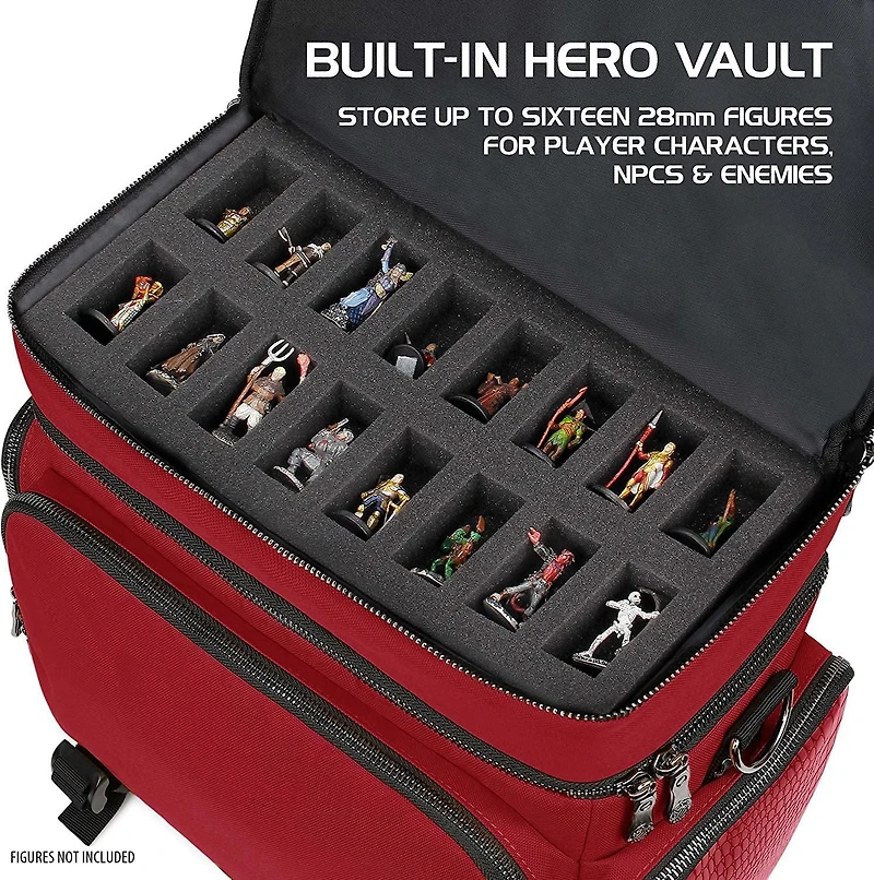 ENHANCE Collector's Edition RPG Adventurer's DND Bag – Sac de voyage extérieur en peau de dragon avec coffre de rangement pour figurines de table, porte-tapis, poches pour dés et jetons, convient pour