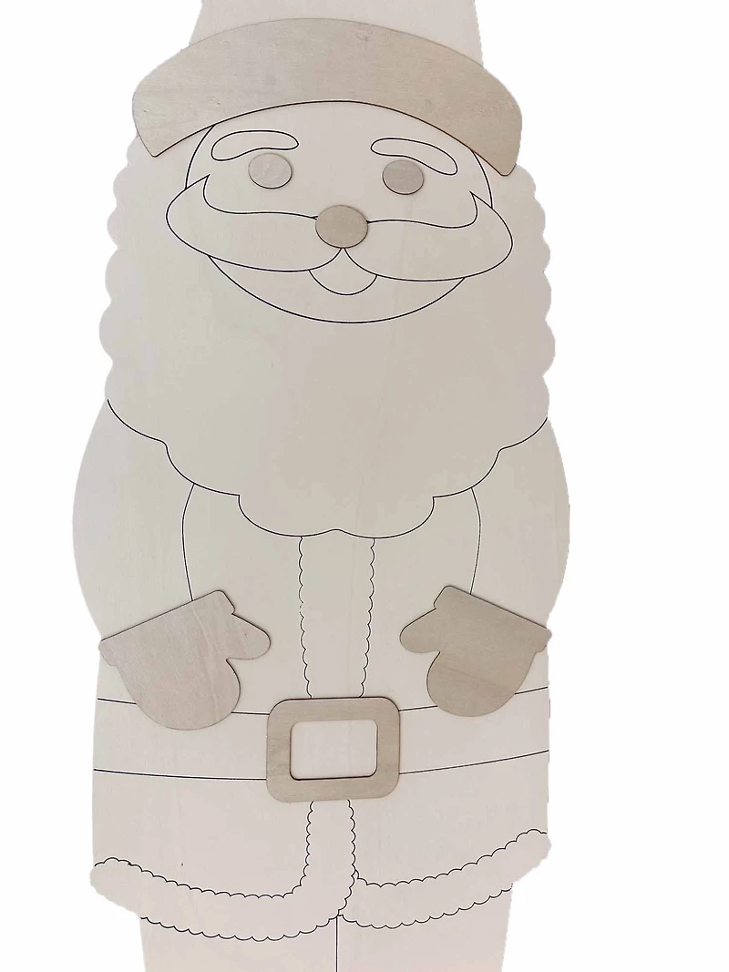 Holiday Time 48-Inch Unfinished Wood Santa Sign, DIY Craft Décor, 15 Inches Wide