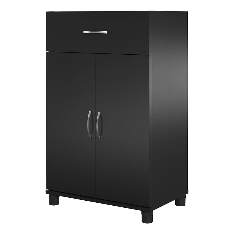 Armoire de rangement de base de 24 po à 2 portes et 1 tiroir Lory de SystemBuild, blanc