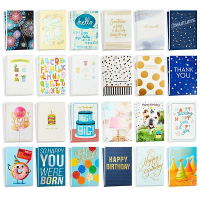 Assortiment de cartes Hallmark pour toutes les occasions – 48 cartes et enveloppes (Fêtes, remerciement, félicitations, condoléances, fête prénatale, sans texte)