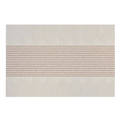 IH Casa Decor Vinyl Placemat Diamond Band White - Ensemble De 12