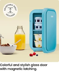 Mini-réfrigérateur portable ICEMAN avec 8 canettes de 355 ml (12 oz), refroidit et chauffe, prise pour voiture incluse - Bleu, Nouveau