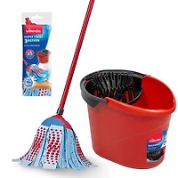 Vileda SuperTwist 3Action Vadrouille & Système de Seau QuickWring avec 1 Recharge de Vadrouille Supplémentaire