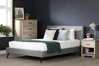South Shore, Fusion collection, Full Complete Upholstered Bed Soft Gray