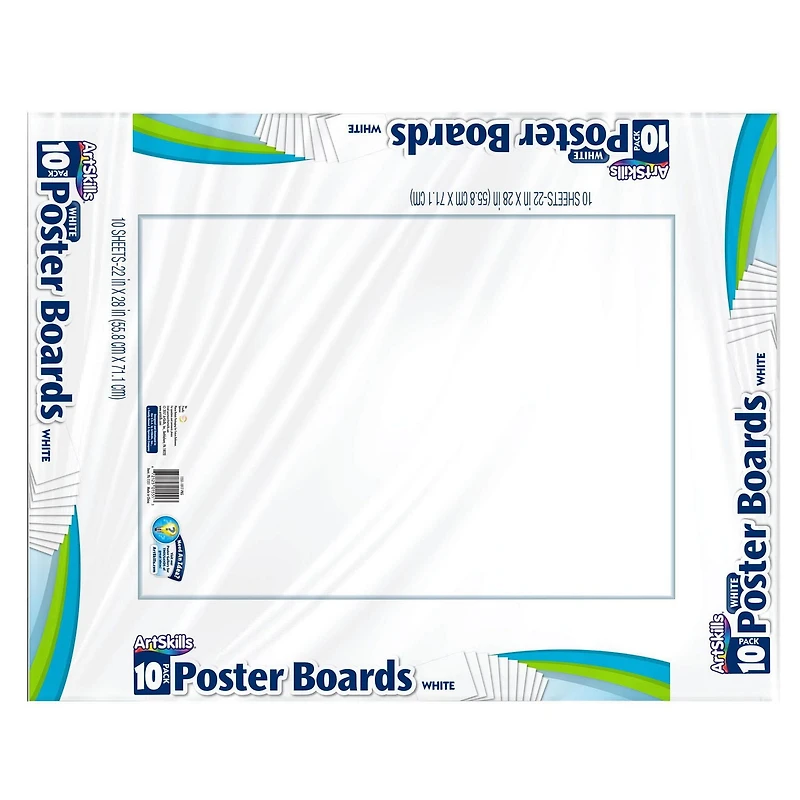 ArtSkills White Poster Board 22" x 28", 10 Pieces, White Poster Board 22" x 28"
