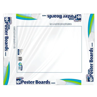 ArtSkills White Poster Board 22" x 28", 10 Pieces, White Poster Board 22" x 28"