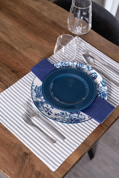 Améliorez votre expérience culinaire avec les sets de table Fabstyles Bistro Stripe - Lot de 4