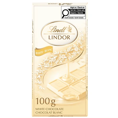 Chocolat blanc LINDOR de Lindt – Barre (100 g) Tablette/Barre 100g