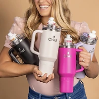 Cirkul 40oz All-Day StrawSip™ Tumbler, Cherry Blossom (Light Pink)., 40oz Cherry Blossom  All-Day StrawSip™ Tumbler.