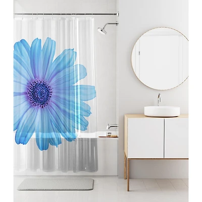 Rideau de douche décoratif imperméable en PEVA recyclé Mainstays designs variés en bleu