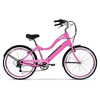 Hyper Barbie 26" pour dames 36V vélo électrique de croisière pour adultes, assistance électrique au pédalage, moteur de 250W, couleur rose