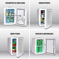 Koolatron Refroidisseur/Frigo LED Miroir, 6L (6,3 Quarts) pour Cosmétiques, Boissons, Nourriture ou Médicaments