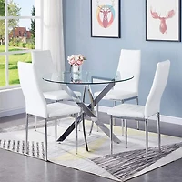 Table à manger en verre trempé de la collection Heavenly Star 48"