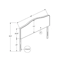 Monarch Specialties Bed, Headboard Only, Queen Size, Bedroom, Upholstered, Pu Leather Look, White, Transitional