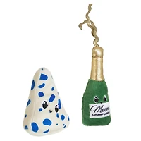 Quirky Kitty Vin & Fromage Jouet pour Chat en Peluche à l'Herbe à Chat Lot de 2
