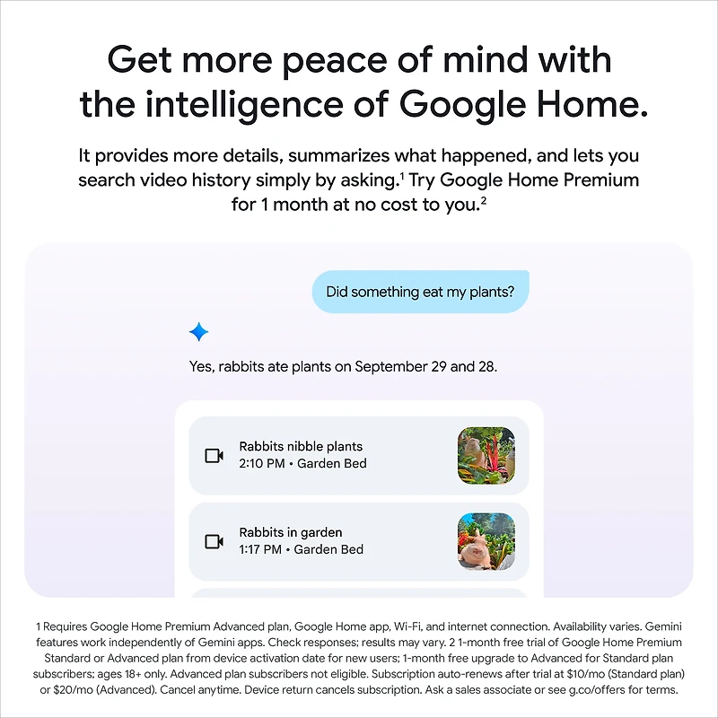 Caméra extérieure Google Nest (filaire, 2e génération) – Vidéo 2K et Gemini – Neige