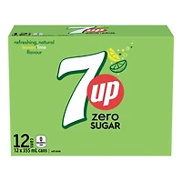 7UP Zero Citron Lime Boisson Gazeuse 12 x 355 ml, Canettes 12x355ml