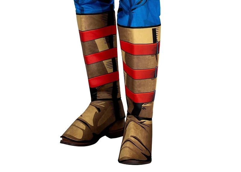 MARVEL Déguisement Captain America pour adulte - Combinaison rembourrée et masque en plastique 3D