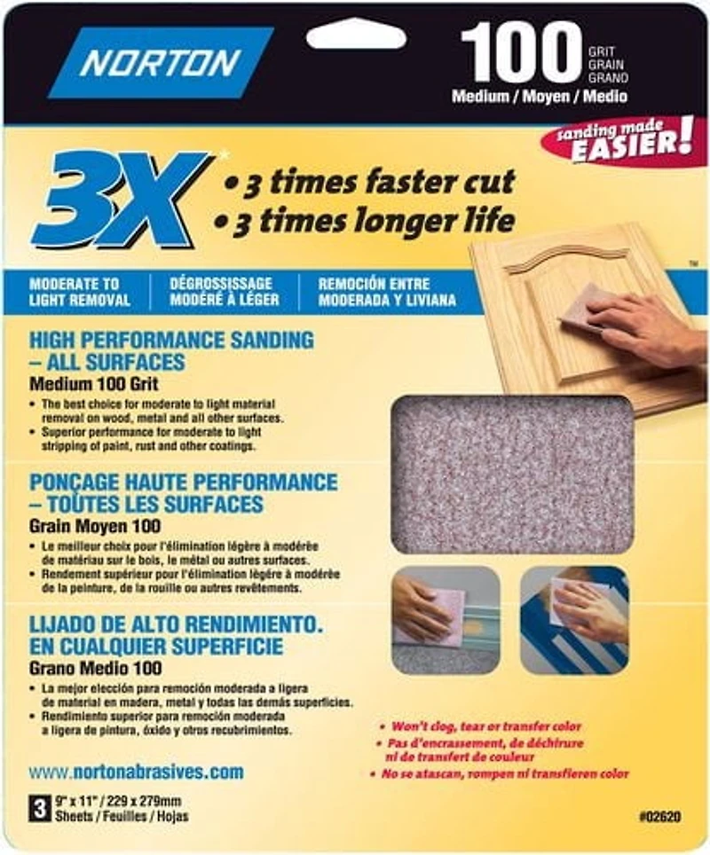 Ponçage Haute Performance 3X- 9 po x11 po Moyen
