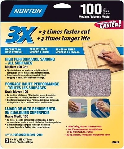 Ponçage Haute Performance 3X- 9 po x11 po Moyen