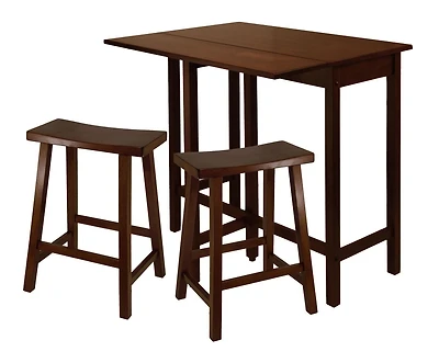 Winsome- Lynnwood 3PC table haute à rabat & tabourets de selle