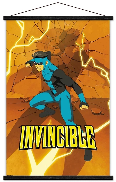 Invincible: Season 3 - Blue Suit Teaser One Sheet Wall Poster with Magnetic Frame, 22.375" x 34"