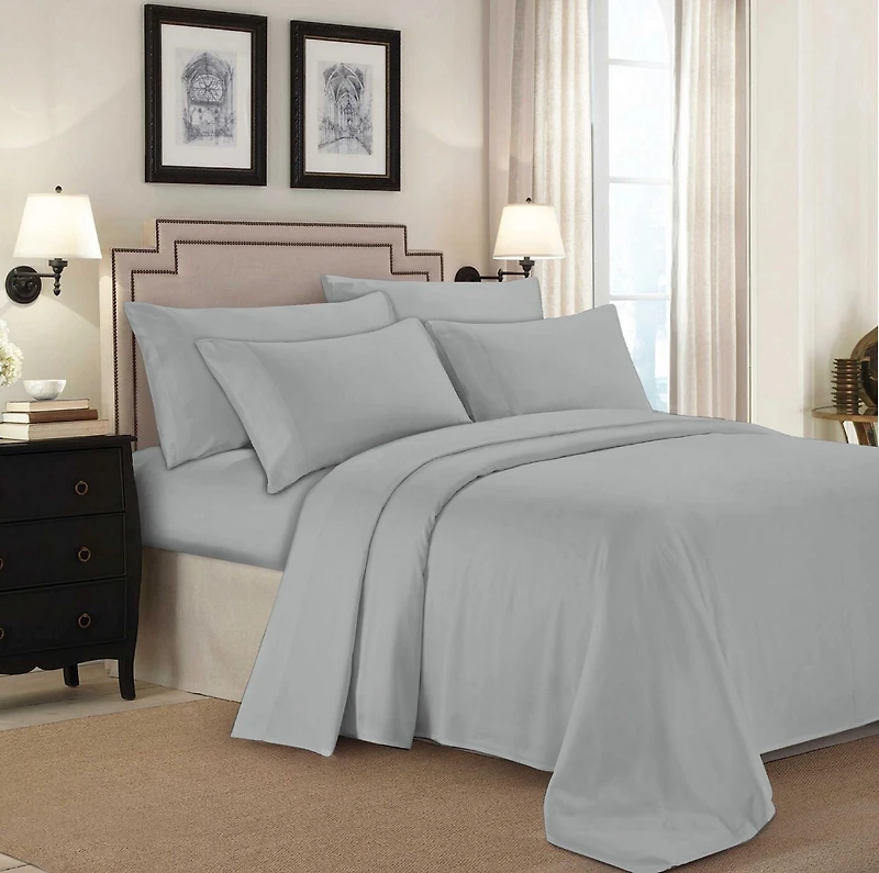 Ensembles de draps en coton, 300 fils au pouce carré, Johnson Home Fashions