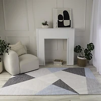 Rug Branch Eclipse Mid-Century Modern Indoor Area Rug, Blue Grey, Abstract - Living Room, Bedroom, Dining Room, and Office