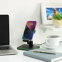 Merkury Innovations 3-in-1 Magnetic Wireless Fast Charging Station for iPhone, AirPods and Apple Watch, 3-in-1 Magnetic Wireless Charging Station