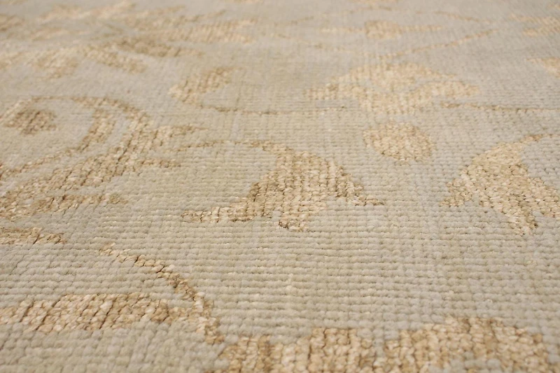 ECARPETGALLERY Tapis Noué à la Main pour Salon, Salle à Manger et Chambre à Coucher Transitionnel Collection La Seda 4'10" x 7'10" en Vert