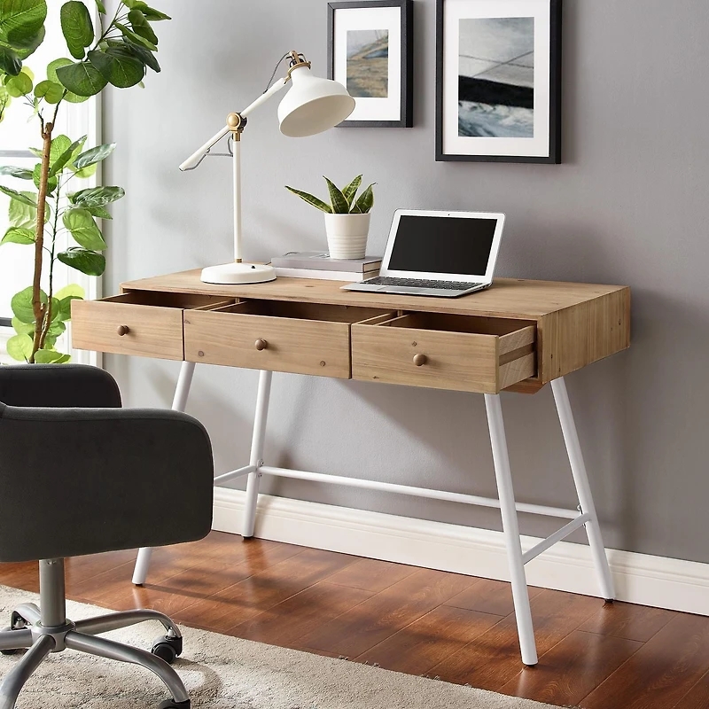 Cascade Three-Drawer Desk