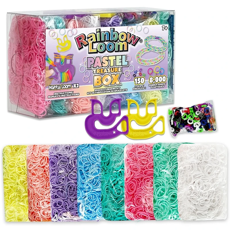 Boîte à trésor Rainbow Loom Pastel