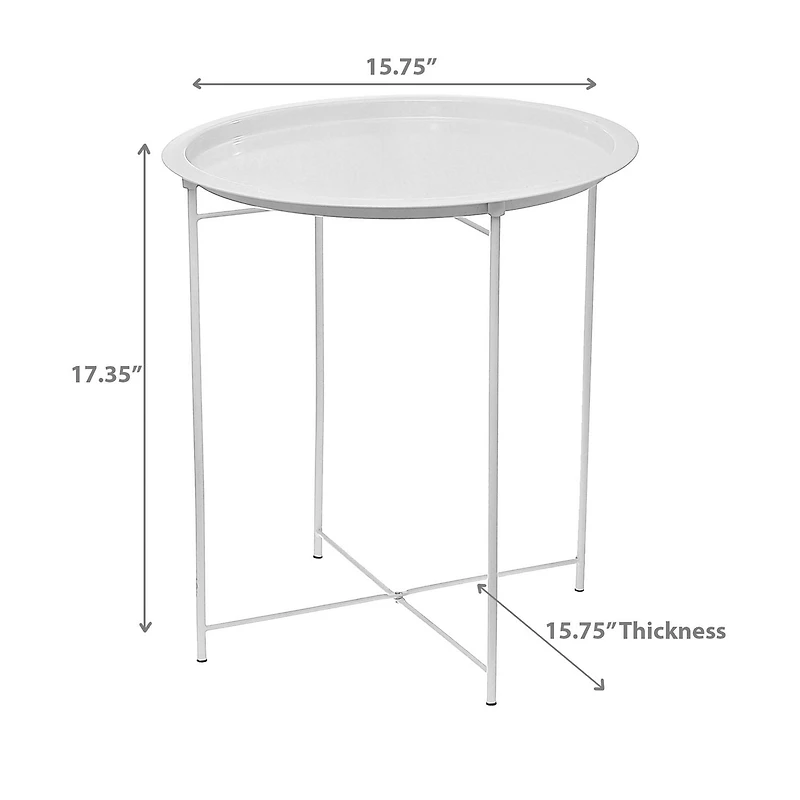 Table Basse Ronde Blanche En Métal