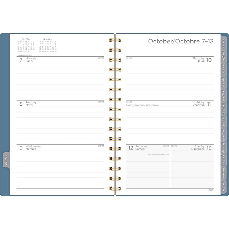 Mead Elemental Blue Small Weekly/Monthly Planner, Planner