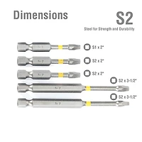 WorkPro 5-Pièce Jeu d’embouts carrés Acier S2